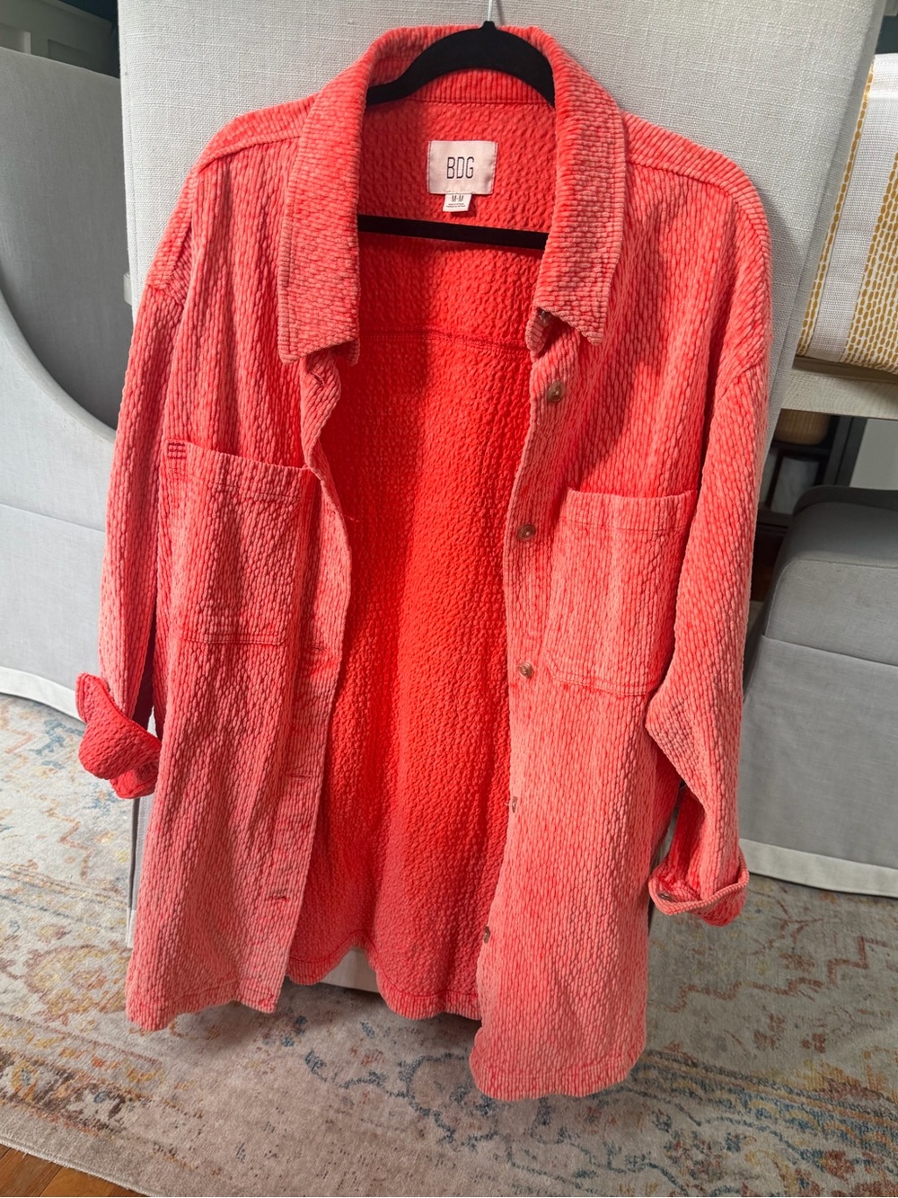 Like new! BDG Coral Corduroy Shacket